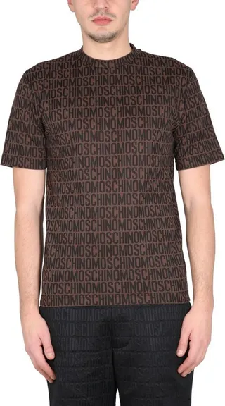 Moschino Monogram Logo Printed Crewneck T-Shirt