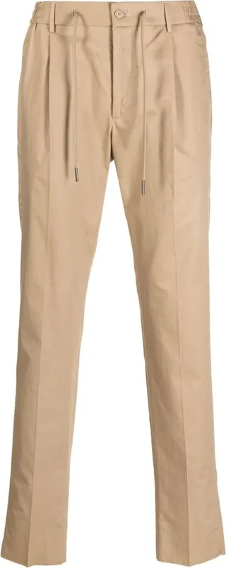Drawstring Straight-Leg Chinos