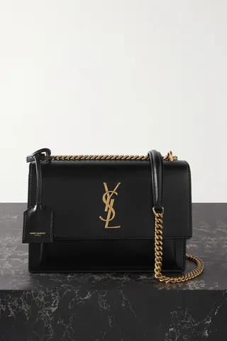 SAINT LAURENT - Sunset Medium Leather Shoulder Bag - Black