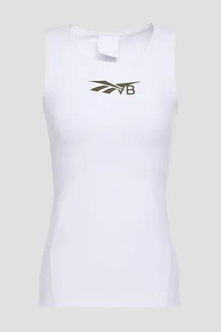 Printed stretch-jersey tank