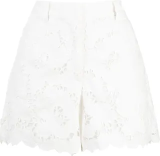 Embroidered High-Waisted Shorts