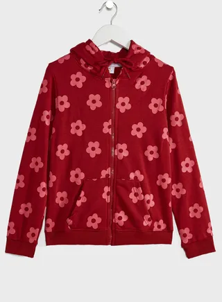 Girls All Over Sunflower Print Hoodie