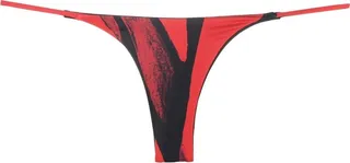 Red Mini Ring Thong Bikini Bottoms