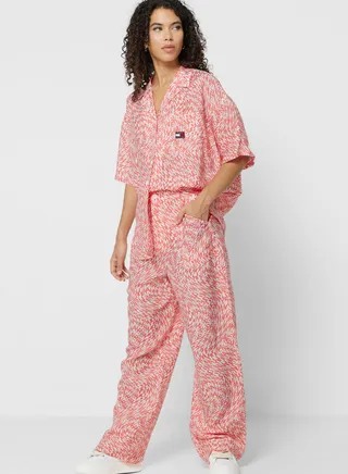 High Waist Printed Pants