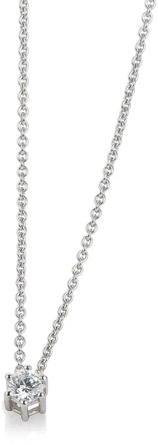 14K Gold Diamond Solitaire Pendant Necklace - 0.20 ctw