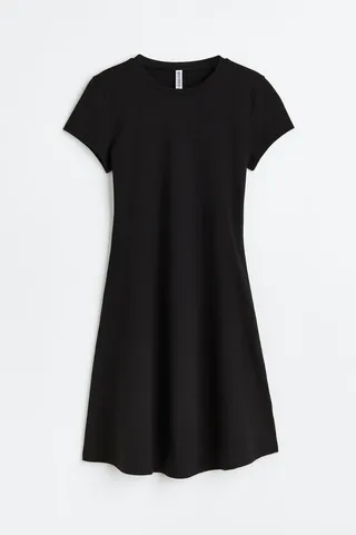 Jersey Dress with Flared Skirt