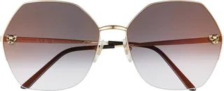 62mm Gradient Oversize Geometric Sunglasses