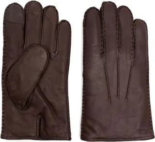 Logo-Debossed Leather Gloves