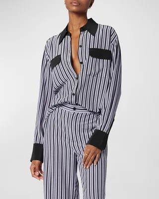 Cody Striped Silk Button-Front Shirt