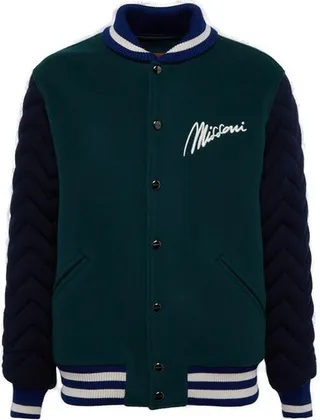 Missoni Logo Embroidered Snapped Bomber Jacket
