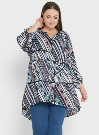 V-Neck Printed Tunic