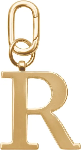 Johnny Loves Rosie - R - Gold Metal Letter Keyring
