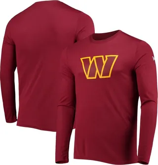 Men's New Era Burgundy Washington Commanders Combine Authentic Stadium Logo Long Sleeve T-shirt