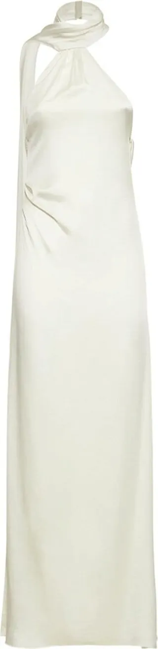 Vittoria satin ruched long dress