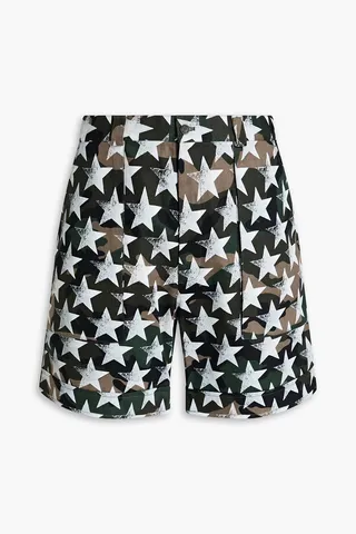 Printed cotton-twill shorts