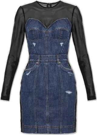 Dolce & Gabbana Distressed Patchwork Denim Mini Dress