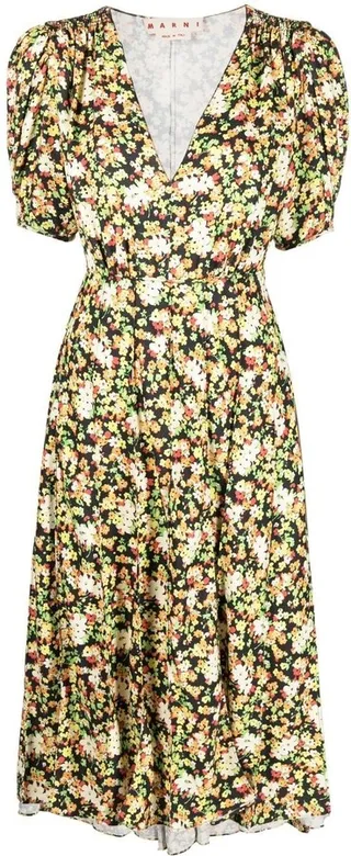 Floral-Print Midi Dress