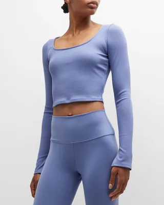 Alosoft Rib Form Long-Sleeve Crop Top