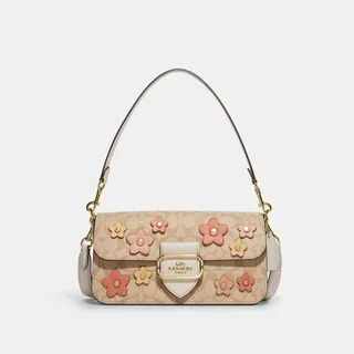 Morgan Shoulder Bag In Signature Canvas With Floral Applique
