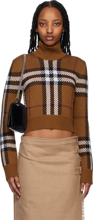 Burberry Brown Check Turtleneck