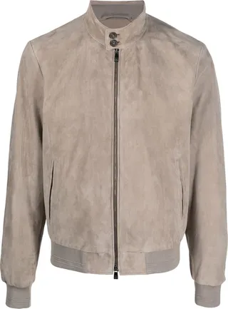 Zip-Up Suede Jacket