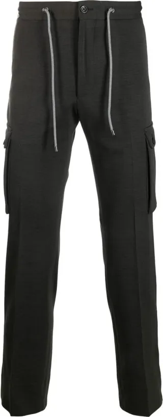 Drawstring-Fastening Straight-Leg Trousers