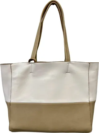 The Color Block Tote - Medium in Natural