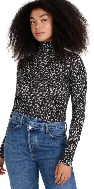 Club Monaco Julie Leopard Turtleneck