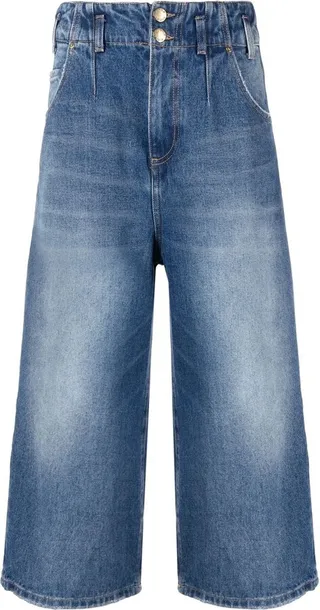 Wide-Leg Cropped Jeans