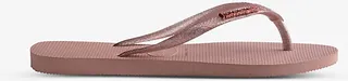 Womens Crocus Rose Slim Metallic Rubber Flip-flops