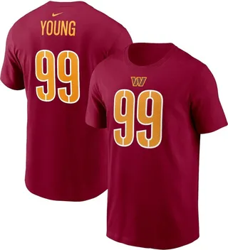 Men's Nike Chase Young Burgundy Washington Commanders Player Name and Number T-shirt