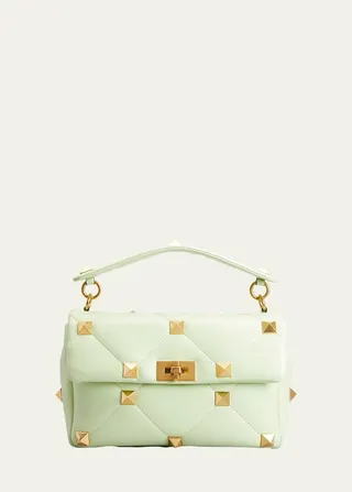 Roman Stud Large Quilted Leather Shoulder Bag