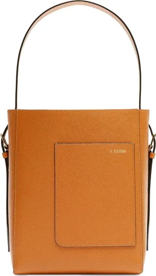 Small Bucket soft grain leather tote bag