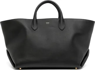 Engraved-Logo Leather Tote