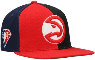 Men's Mitchell & Ness Red Atlanta Hawks Nba 75th Anniversary What The? Snapback Hat