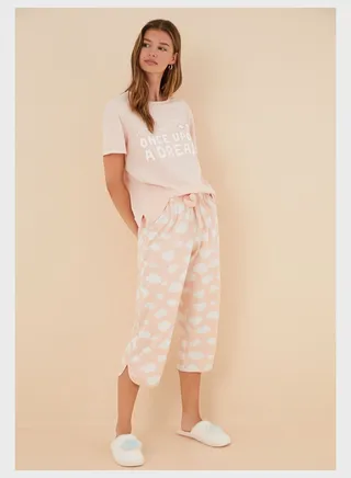 Crew Neck Pyjama Top And Pants