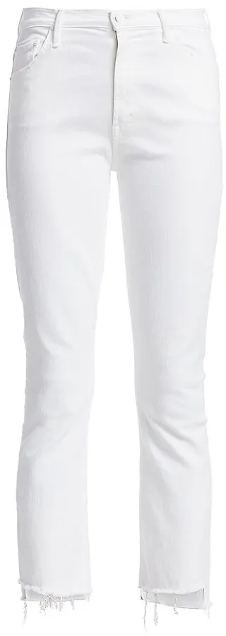 The Insider High-Rise Step Frayed-Hem Stretch Boot-Cut Jeans
