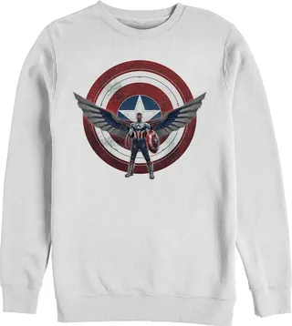 Men's Marvel The Falcon and the Winter Soldier Sam Wilson Shield Sweatshirt - White - X Large