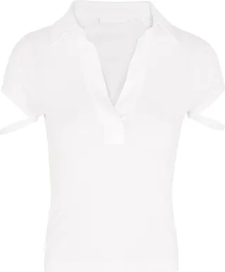 Helmut Lang Ribbed Cotton Polo Top