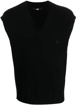 V-neck ribbed vest