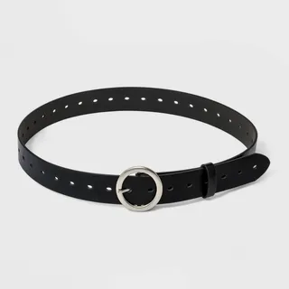 Women's Plus Size Center Bar Belt - Ava & Viv™ Black 1X