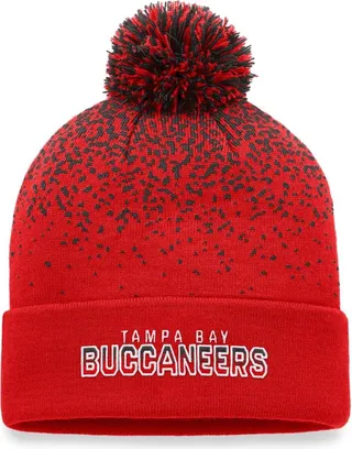 Men's Fanatics Branded Red Tampa Bay Buccaneers Iconic Gradient Cuffed Knit Hat with Pom