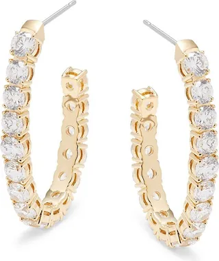 18K Goldplated Cubic Zirconia Half Hoop Earrings