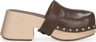 Studded Leather Clogs