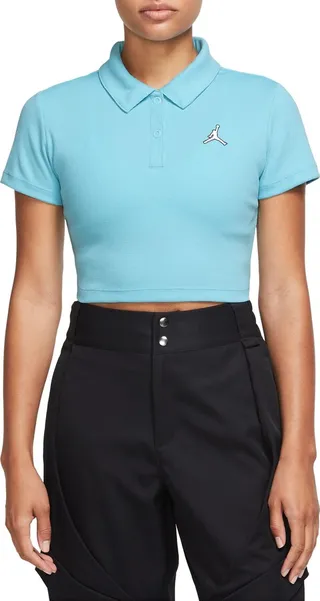 Ribbed Crop Polo
