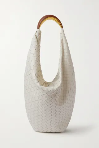 Bottega Veneta - Intrecciato Leather Shoulder Bag - White