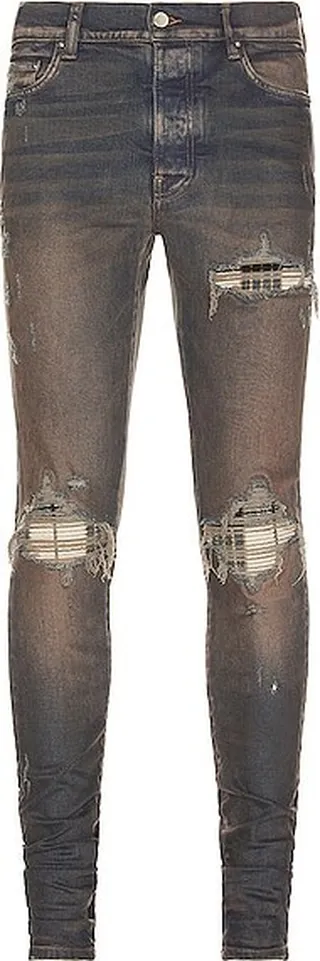 Amiri Plaid Mx1 Jean in Blue