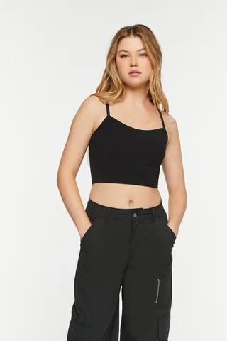 Cropped Scoop-Neck Cami