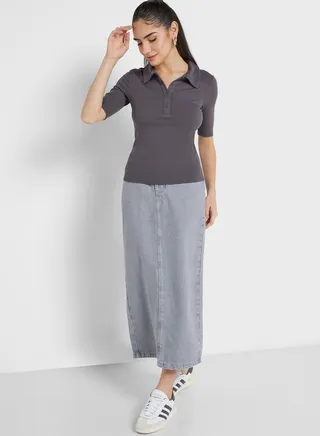 High Waist Denim Skirt