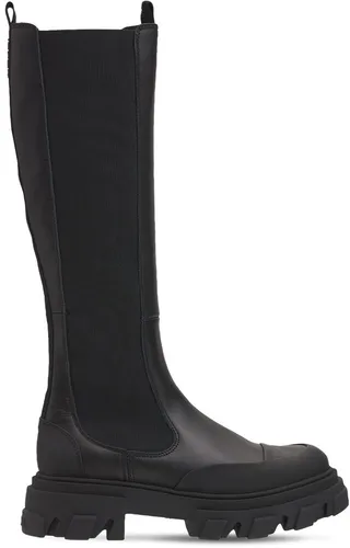 50mm Tall leather Chelsea combat boots
